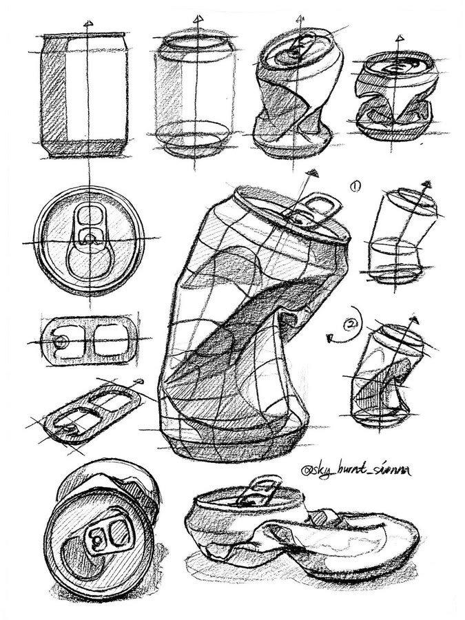 InkArtlab's tweet photo. Even a crushed can follows rules of form and perspective.
Understanding shapes allows artists to draw both perfection and chaos. https://t.co/9z6nfvuR7d