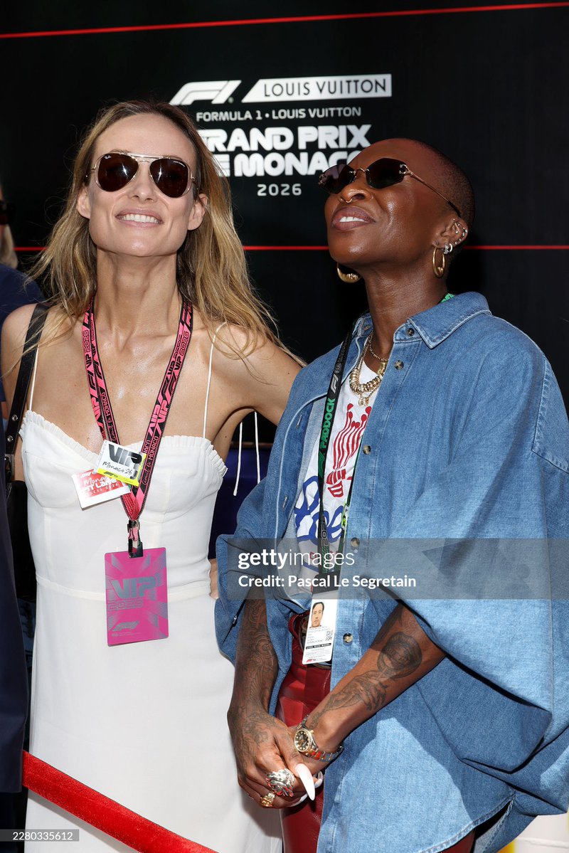 ArchiveWilde's tweet photo. Olivia Wilde and Cynthia Erivo attend the F1 Grand Prix of Monaco at Circuit de Monaco on June 07, 2026 in Monte-Carlo, Monaco. 📸: (Photo by Pascal Le Segretain/WireImage) https://t.co/CD57bqkm91