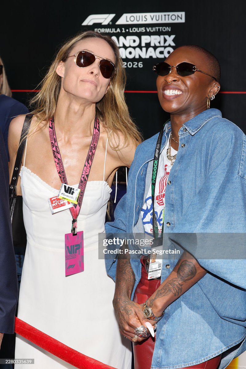 ArchiveWilde's tweet photo. Olivia Wilde and Cynthia Erivo attend the F1 Grand Prix of Monaco at Circuit de Monaco on June 07, 2026 in Monte-Carlo, Monaco. 📸: (Photo by Pascal Le Segretain/WireImage) https://t.co/CD57bqkm91
