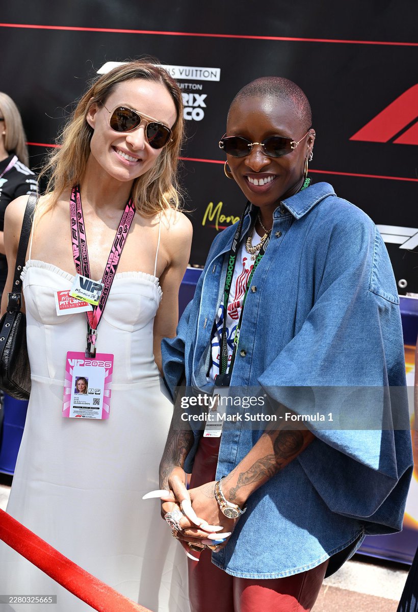 ArchiveWilde's tweet photo. Olivia Wilde and Cynthia Erivo attend the F1 Grand Prix of Monaco at Circuit de Monaco on June 07, 2026 in Monte-Carlo, Monaco. 📸: (Photo by Pascal Le Segretain/WireImage) https://t.co/CD57bqkm91