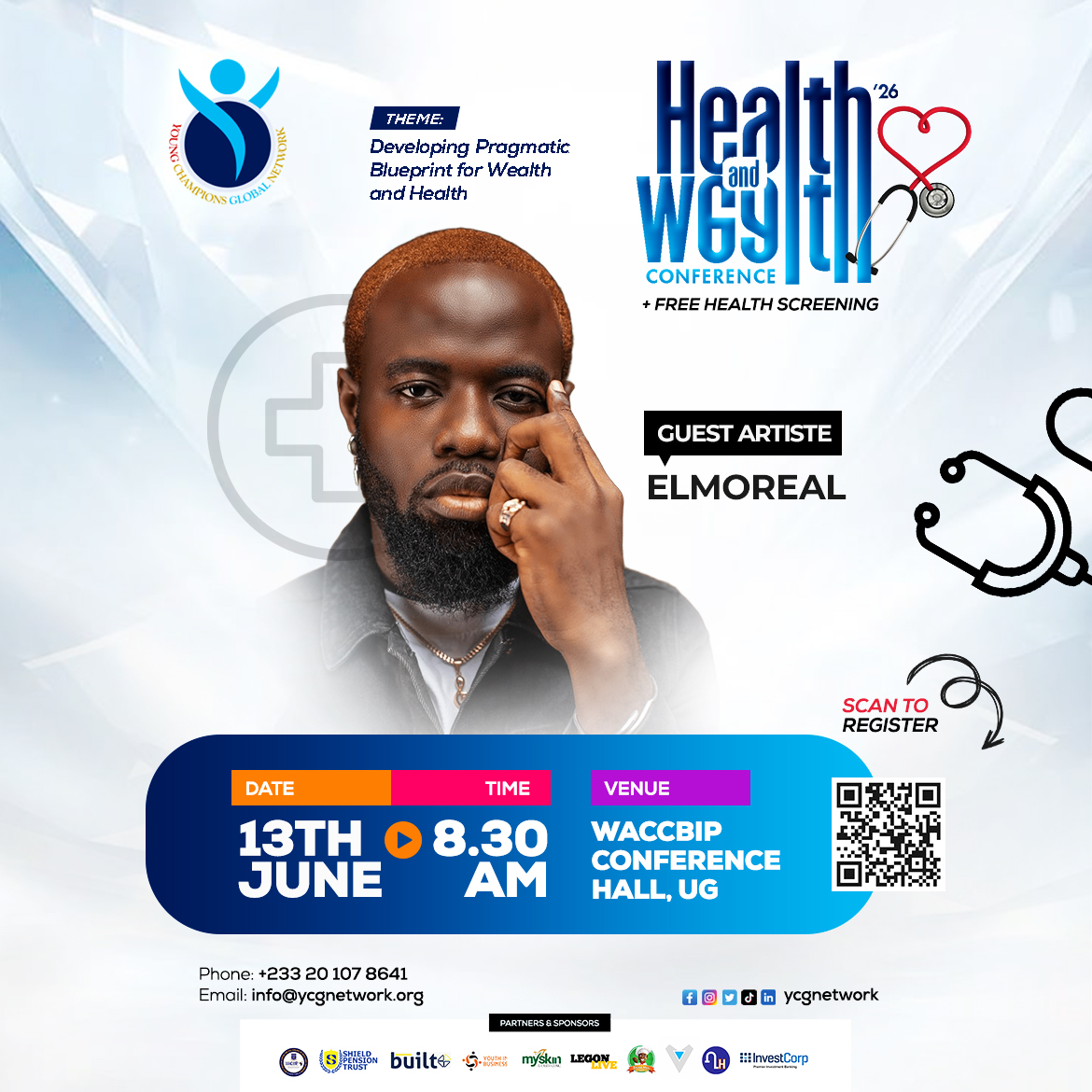 ycgnetwork's tweet photo. We're excited to host @elmoreal__  at the Health &amp; Wealth Conference 2026!

This isn't your typical conference. Expect powerful conversations, high energy, great networking, and a special performance from one of Ghana's rising artistes.

Register: https://t.co/ZuCLYBLVhk https://t.co/sxbilsvH29