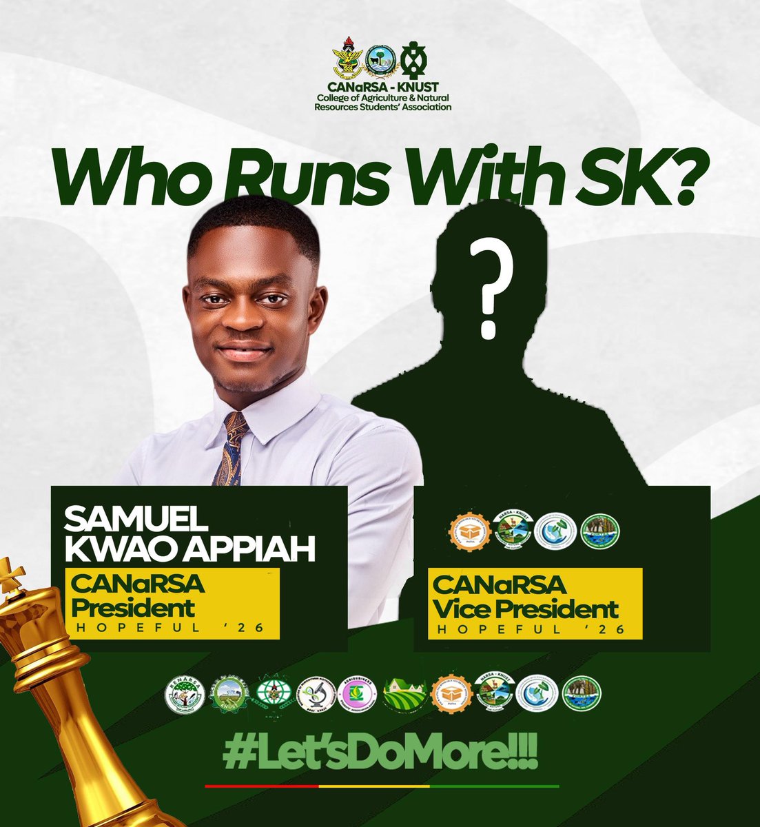 sk_appiah05's tweet photo. WHO RUNS WITH SK? 👀

The question is on every CANaRSA student’s mind, and the answer is almost here!
The unveiling is closer than you think. Stay tuned as we introduce the dynamic personality ready to join the movement and help deliver a CANaRSA that works for all.
#LetsDoMore https://t.co/Cz2HmKInwv