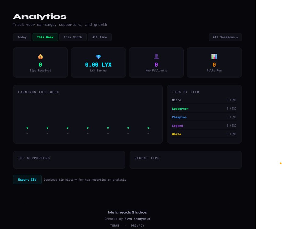 Alts_Anonymous's tweet photo. Back working on my live-stream dApp, gonna finalize the rest and likely go live this week if you are interested in giving it a try. 

Utilizing $LYX Universal Profiles + LSPs https://t.co/yFfL7VW8F2