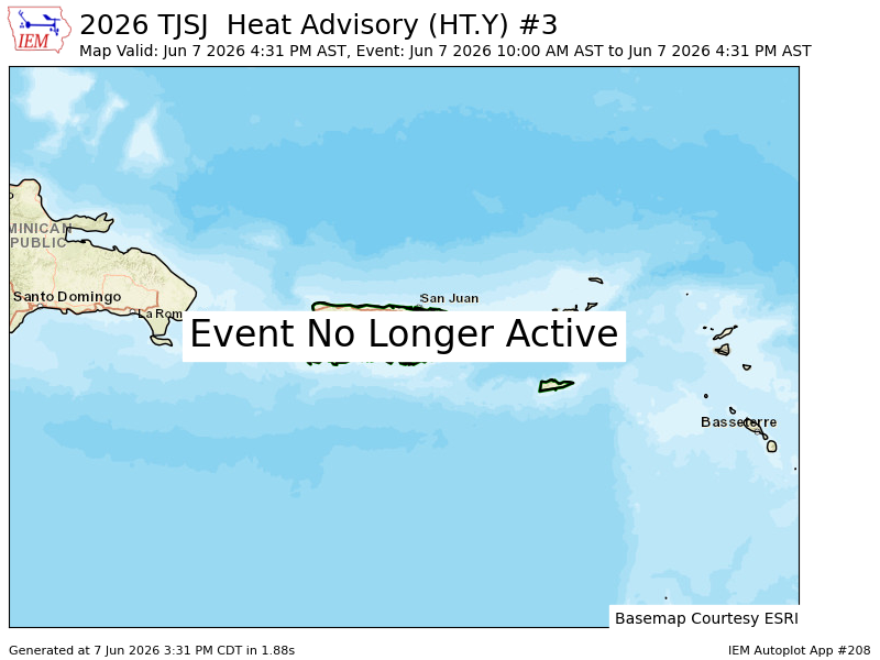 DopplerdePR's tweet photo. JSJ cancels Heat Advisory for Culebra, Mayaguez and Vicinity, North Central, Northeast, Northwest, Ponce and Vicinity, San Juan and Vicinity, Southeast, Southwest, Vieques [PR] and St Croix, St.Thomas St. John.. and Adjacent Islands [VI] https://t.co/CZ4ysg2pdw https://t.co/FHNoWctQF3