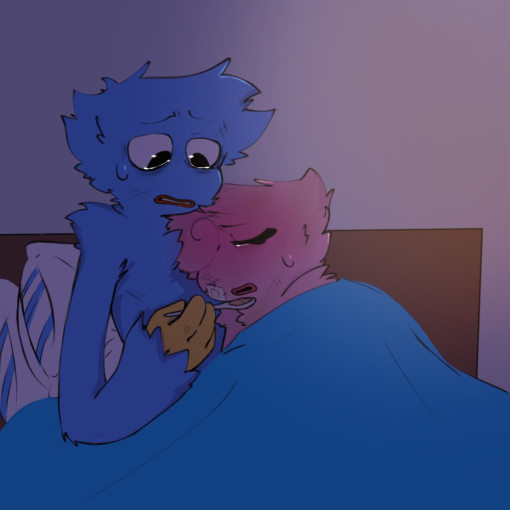 Lvhxxlivv's tweet photo. I’m writing a fanfic for someone else’s au, and I made art to go alongside with it. Here’s the finished art, but I haven’t finished writing lol #kissymissy #huggywuggy #PoppyPlaytime3 #poppyplaytime #huggyxkissy https://t.co/ckWDrWNB0g
