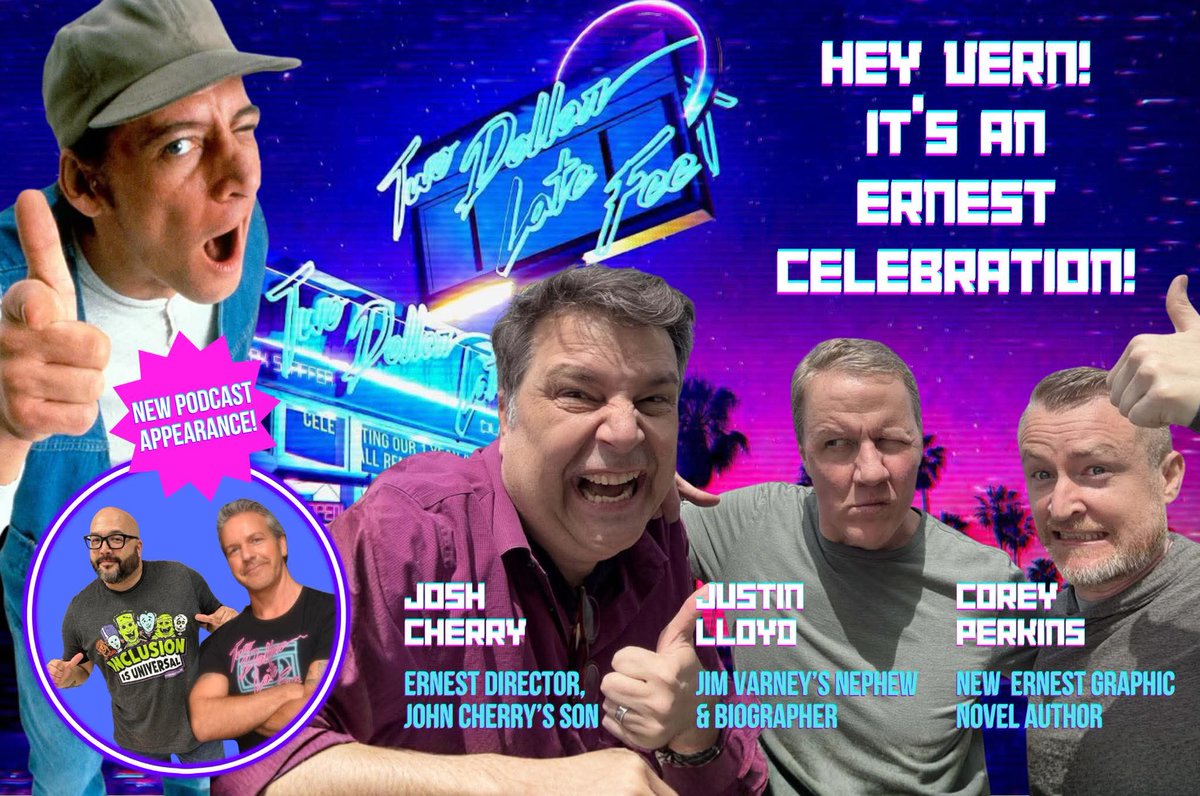 jimvarneybook's tweet photo. Two Dollar Late Fee Podcast talks all things Jim Varney with Justin Lloyd, Josh Cherry, and Corey Perkins.

https://t.co/mcjCvYM1R8 https://t.co/NutOlSKqCj