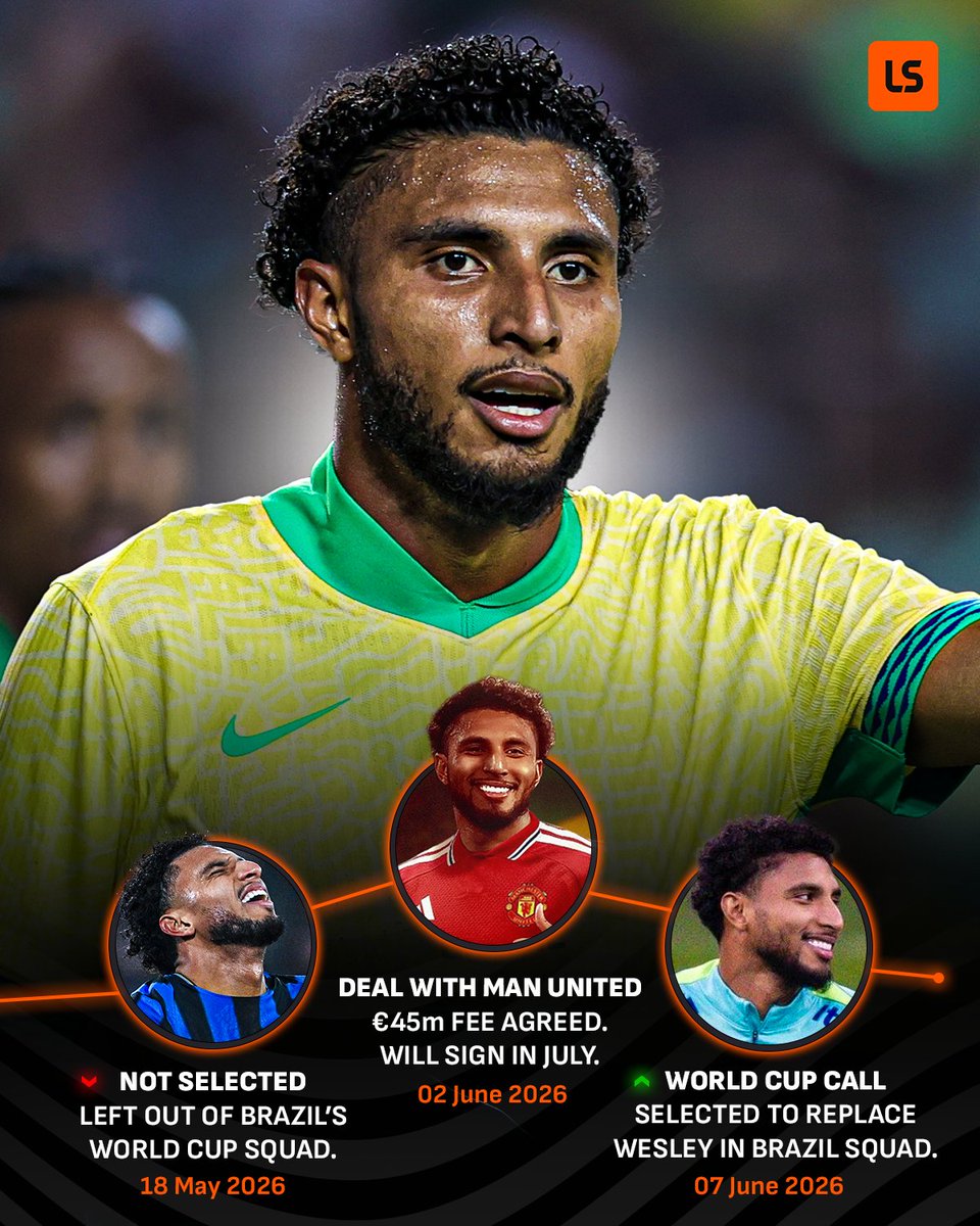 livescore's tweet photo. 🚨 Éderson has been called up to Brazil's World Cup squad 🇧🇷

Man United fans can now see their new midfield engine in action on football's biggest stage 🤩 https://t.co/WUSD9ovsPM