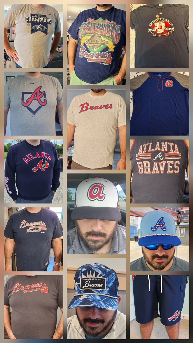 BetsBald's tweet photo. Well! We've reached the end of my #Braves collection--45 Wins and 45 pieces of gear! Here's to wearing more of my gear the rest of this season! #BravesCountry 

@braves @BravesRetail  @OfficialMLBShop @Fanatics https://t.co/NqviLX7u0x