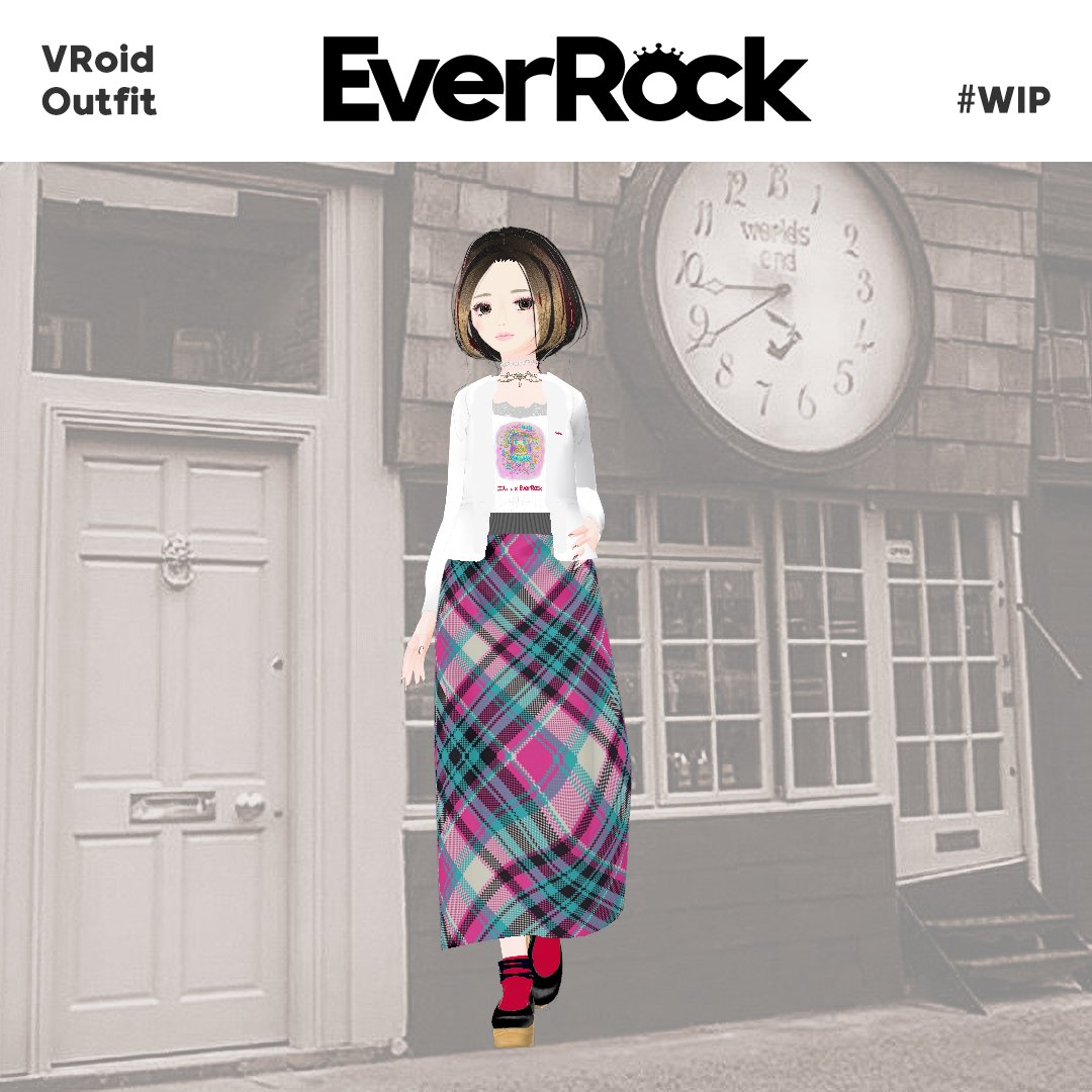 EverRockYou's tweet photo. #wip #メタロック 最後はタータンチェックのロンスカ。今年はカーディガンと？それとも？？ https://t.co/SNcGWjVfnt
