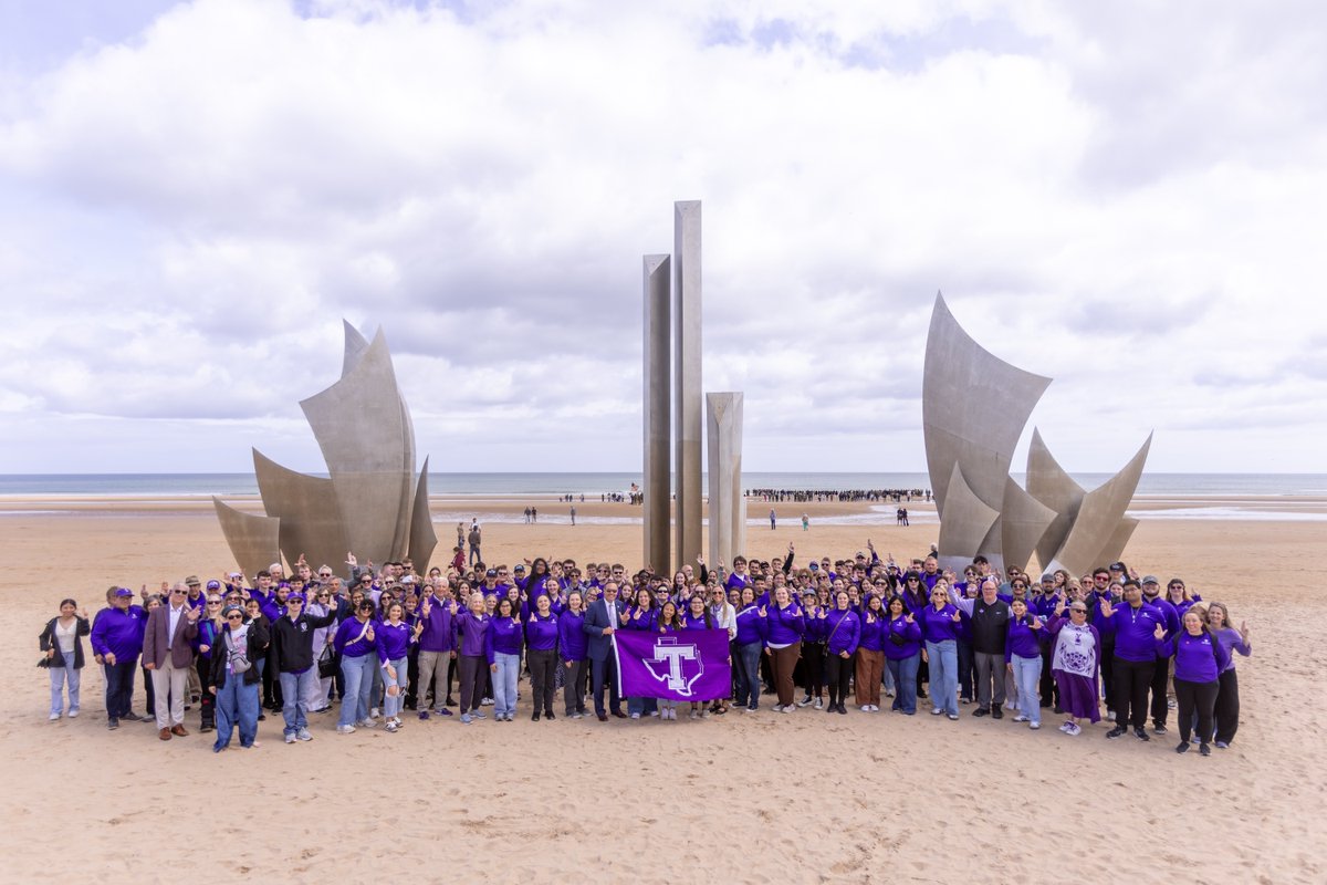 TarletonState's tweet photo. Today, the Tarleton State family gathered at Pointe du Hoc to honor the legacy of James Earl Rudder.

Joined by students, alumni and faculty, we reflected on the courage, leadership and sacrifice that continue to inspire.

#TarletonState #BleedPurple https://t.co/0XpFFD7y4a