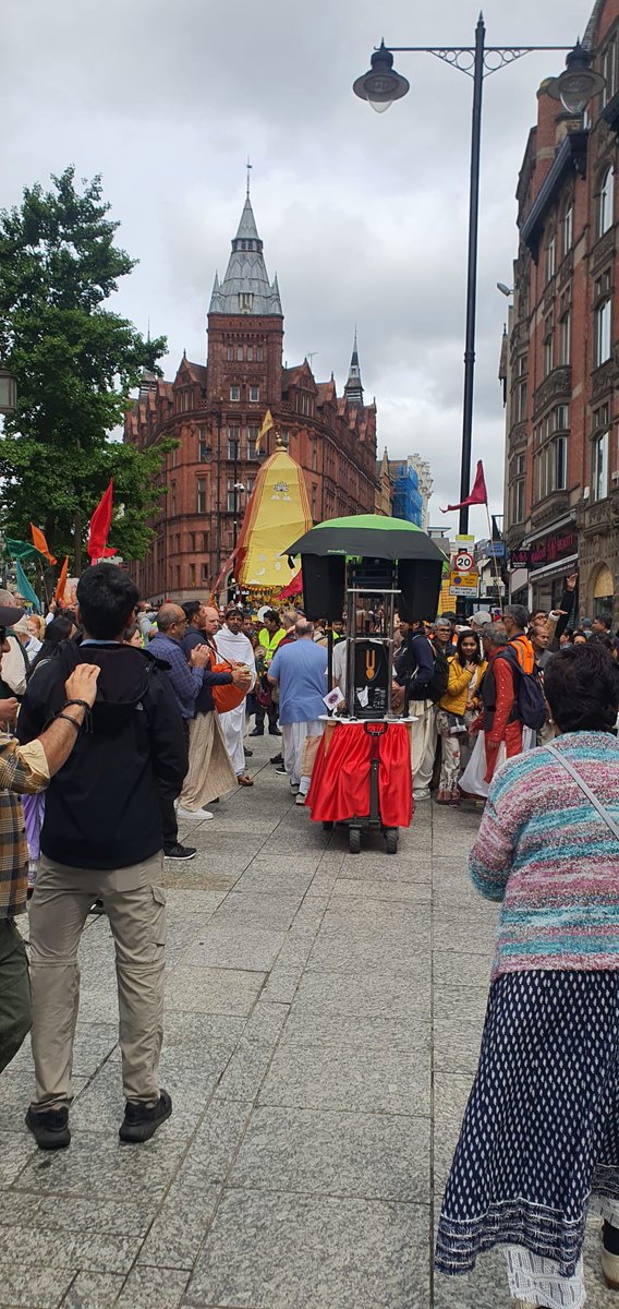 INSIGHTEastMid's tweet photo. Celebrated the magnificent #RathaYatra in #Nottingham on Sunday, 7 June 2026. It was a truly spectacular event!
Chanting, dancing, and rejoicing with family and friends, unforgettable memories filled the atmosphere with joy and devotion. Haribol! 🛕🚩🙏
 #ISKCON  #Jagannath https://t.co/TPxank9Ilg