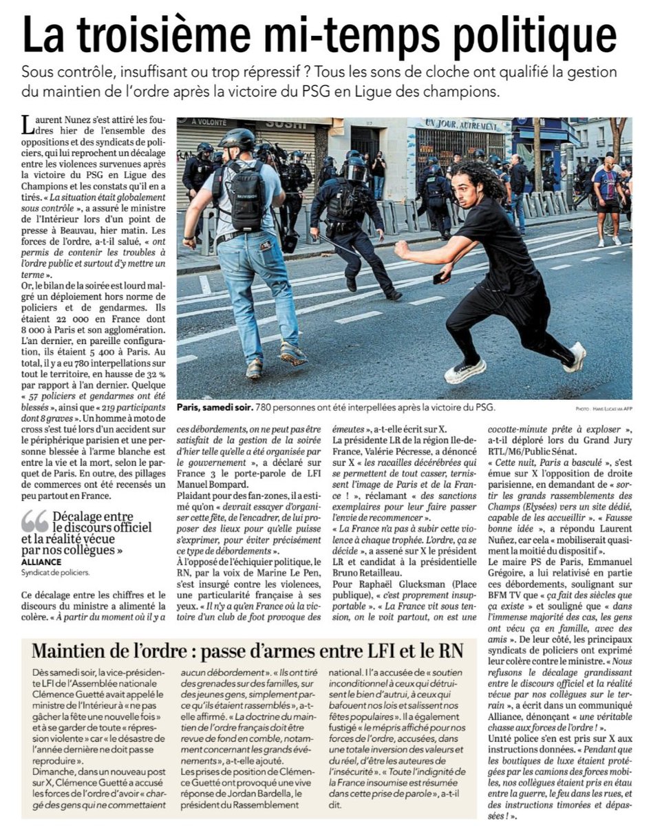 DLPHOOL's tweet photo. 🇫🇷 🏴󠁧󠁢󠁥󠁮󠁧󠁿  PSG / Arsenal
Finale Ligue des Champions 2026
    @PSG_inside  @Arsenal
                   🔴🏆🔵

La troisième mi-temps politique 💥
@courrierouest  01.06.26 https://t.co/W4iBHN1DUn