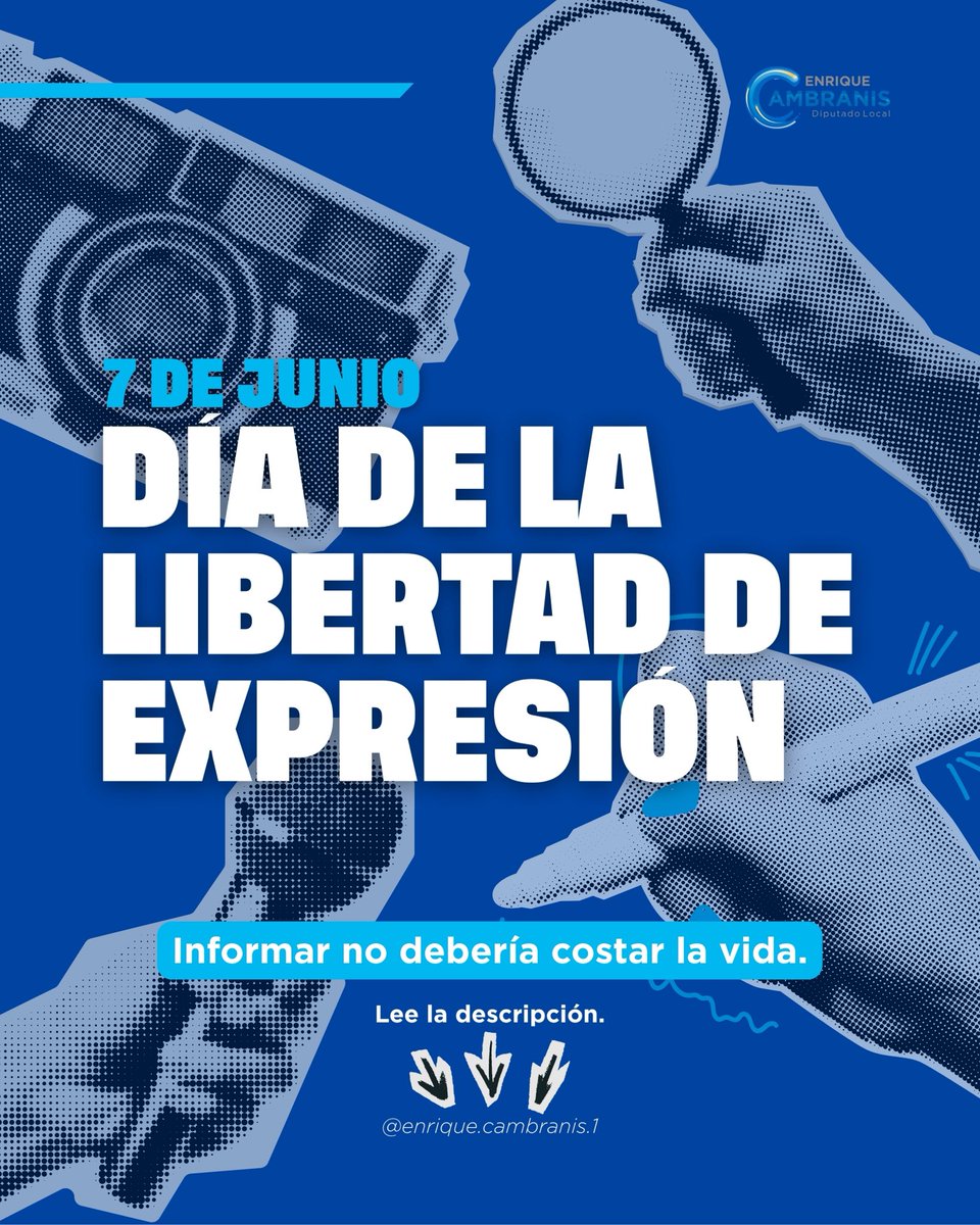 ECambranisT's tweet photo. Sin prensa libre no hay democracia.

En Veracruz seguimos exigiendo condiciones seguras para que las y los periodistas ejerzan su labor sin miedo. Callar a la prensa es callar a la sociedad.

#LibertadDeExpresión #Veracruz #PAN #AcciónNacional https://t.co/4bAjEG7NwZ