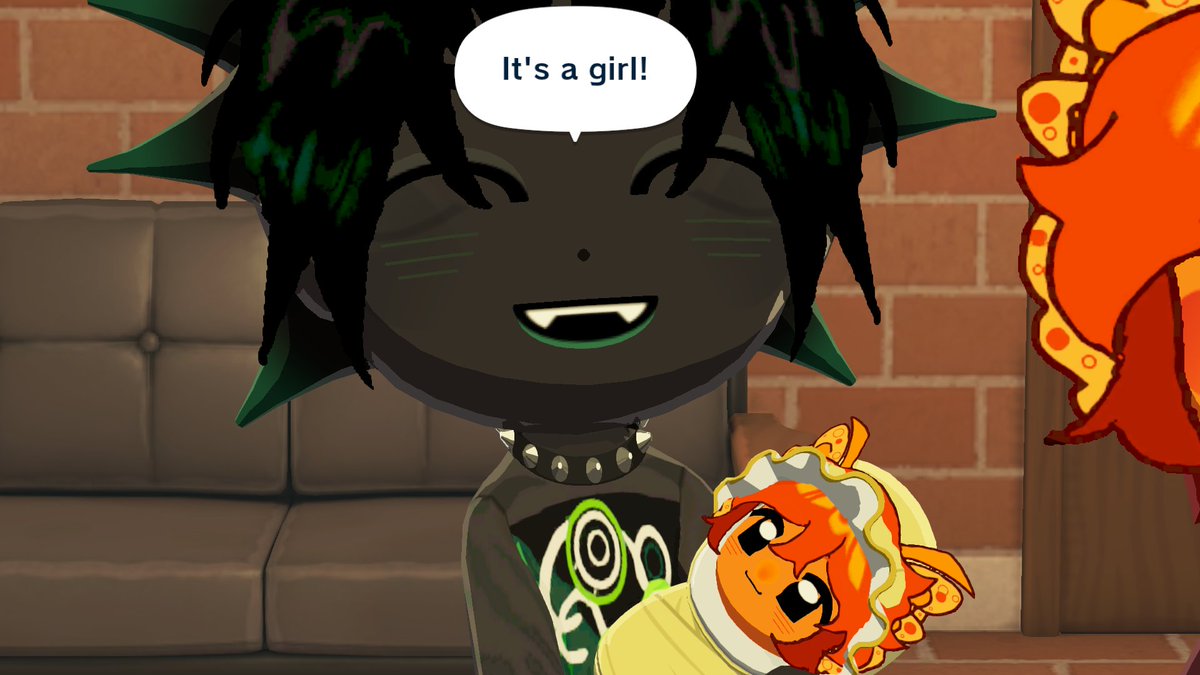 guppiestt's tweet photo. ok so . first pic is the first baby that they had . but my game crashed ans when i reopened the game nexion just gave up apparently because the baby turned out to be a guppy dupe besides the black hair

its a girl my ass bro thats a BOY!!!! https://t.co/2Tj7xPYB6H