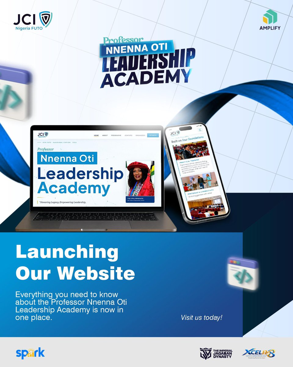 JCIN_FUTO's tweet photo. 🚀 THE PNOL ACADEMY WEBSITE IS LIVE!

Everything you need to know about the Professor Nnenna Oti Leadership Academy is now in one place.

🌐 https://t.co/3KYUU98eD8

#PNOLAcademy
#Leadership
#XCELR8
#SPARK
#AMPLIFY
#JCINFUTO
#JCI https://t.co/fkX9cF9WCo