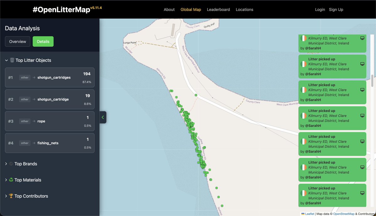 OpenLitterMap's tweet photo. The removal of 213 shotgun cartridges was documented today by @SarahH on the cliffs of Co. Clare #WorldEnvironmentDay 

https://t.co/zpnbuySm4T https://t.co/bk60yaUHgb