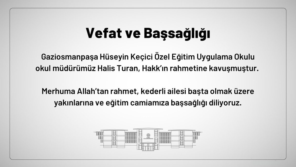 istanbulilmem's tweet photo. ▪️Vefat ve Başsağlığı

🔗 https://t.co/m20kHY2bT1

@tcmeb @Yusuf__Tekin @MucahitYentur https://t.co/6UCkbrQQQU