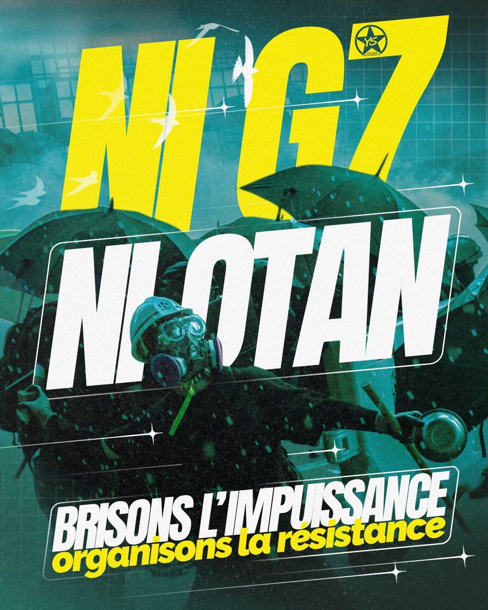 FRYoungStruggle's tweet photo. 💥 Ni G7, ni OTAN !

Ce 14 juin à Genève avec le G7, ou bien ces 7 et 8 juillet à Ankara, partout où le camp impérialiste se réunira pour opprimer les peuples, partout il y aura résistance !

➡ Article de blog: https://t.co/NVpBrU6PwR https://t.co/4qNCgqPFMK