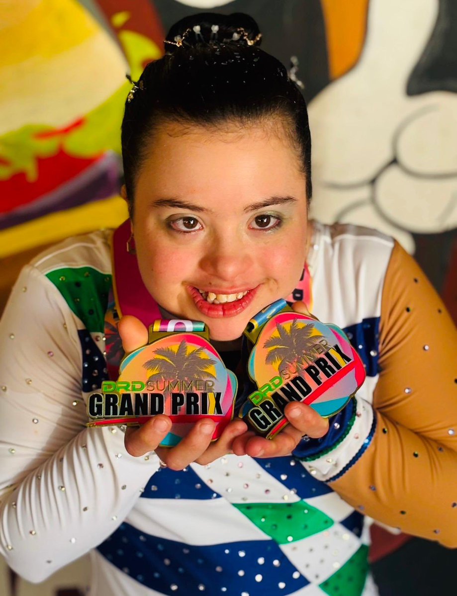 catano's tweet photo. Felicitamos a nuestra atleta Nohely Pérez por su extraordinaria participación en el Summer Grand Prix 2026, donde conquistó doble medalla de oro 🥇🥇 en las categorías de implemento de cuerda y cinta. 🤸🏼‍♀️ https://t.co/Iy2Qd0rwU9