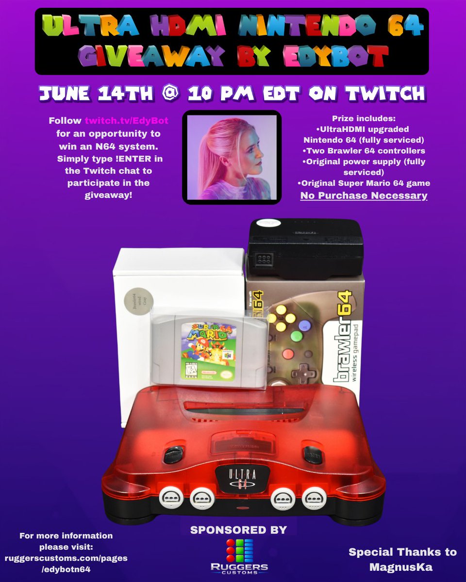 RuggersCustoms's tweet photo. For Edybot Nintendo 64 Giveaway details, please visit:
https://t.co/I2wu66bEFn https://t.co/D5T6Lay7dO