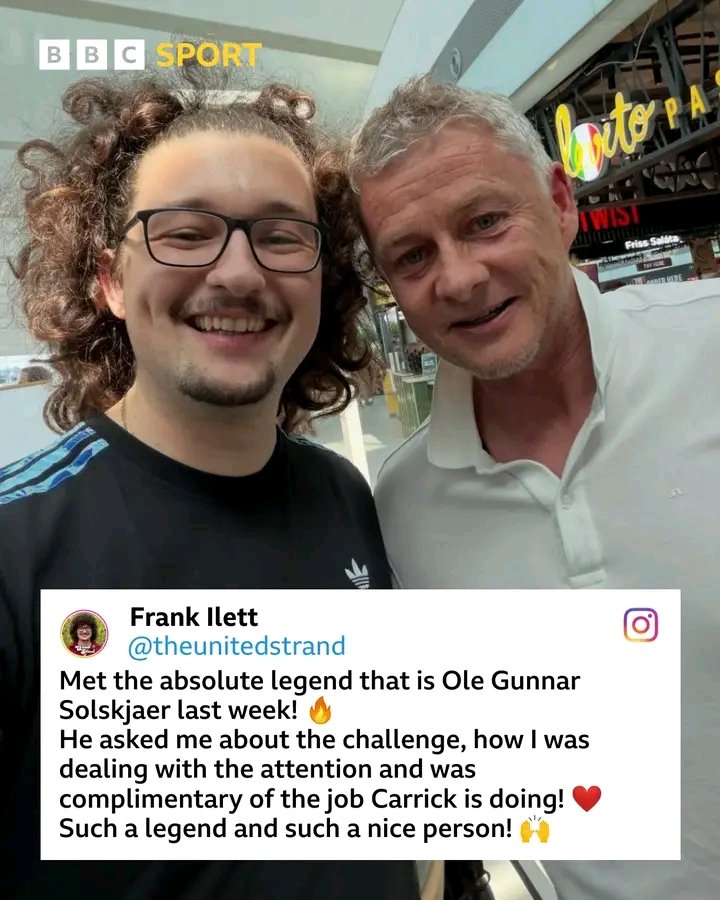 Olleiy_'s tweet photo. Frank Ilett:
Met the absolute legend that is Ole Gunnar Solskjær last week! He asked me about the challenge, how I was dealing with the attention and was complimentary of the job Carrick is doing! Such a legend and such a nice person! 

#ManUnited #ManchesterUnited https://t.co/VqJphnOJQ2