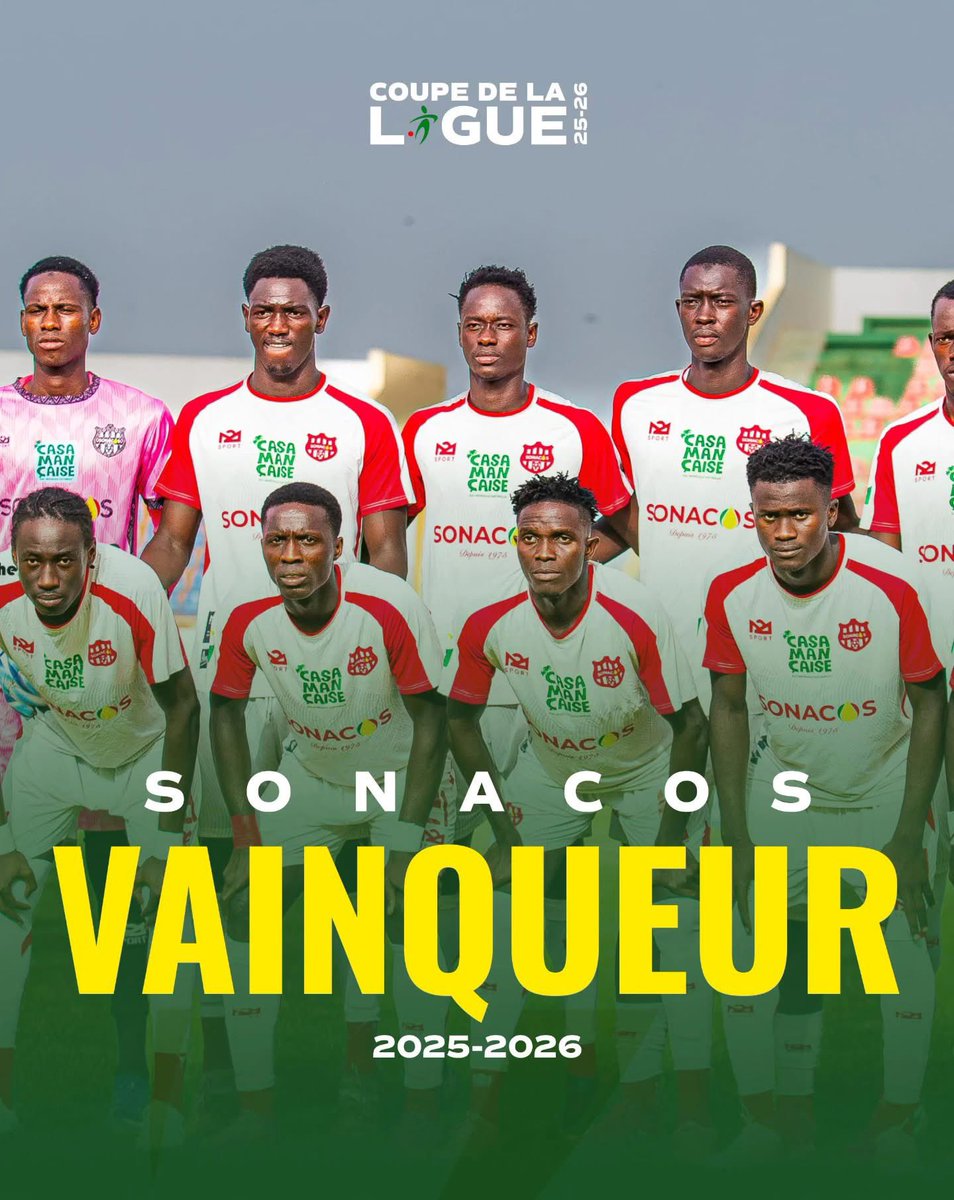 13footballC's tweet photo. Sonacos remporte la Coupe de Ligue 🇸🇳 contre Diambars. https://t.co/79U7xJXSFQ