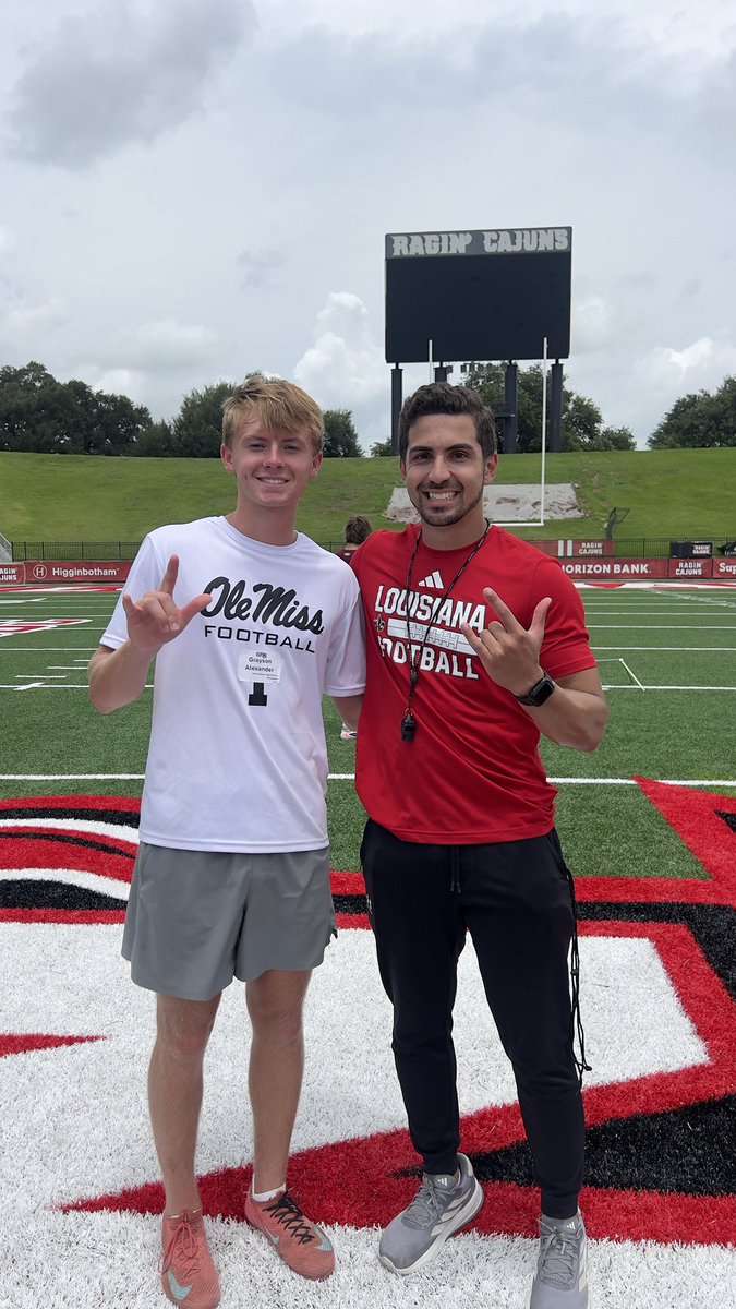 graysona08's tweet photo. Thank you @RaginCajunsFB for the invite out to camp. Enjoyed my time and got some good kicks in. @coachtfountain @loganboudreaux3 

@NAHSFball @CRStubblefield @CoachCurbow https://t.co/d5XcmQkE9Z