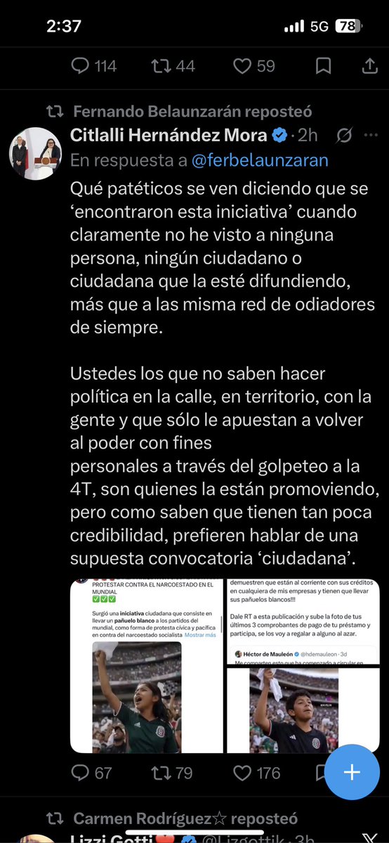 serdcastillo's tweet photo. @ferbelaunzaran @CitlaHM @ferbelaunzaran, pero no la repostees, les das mucho foco.
¡Saludos! https://t.co/m27uaHkmX5