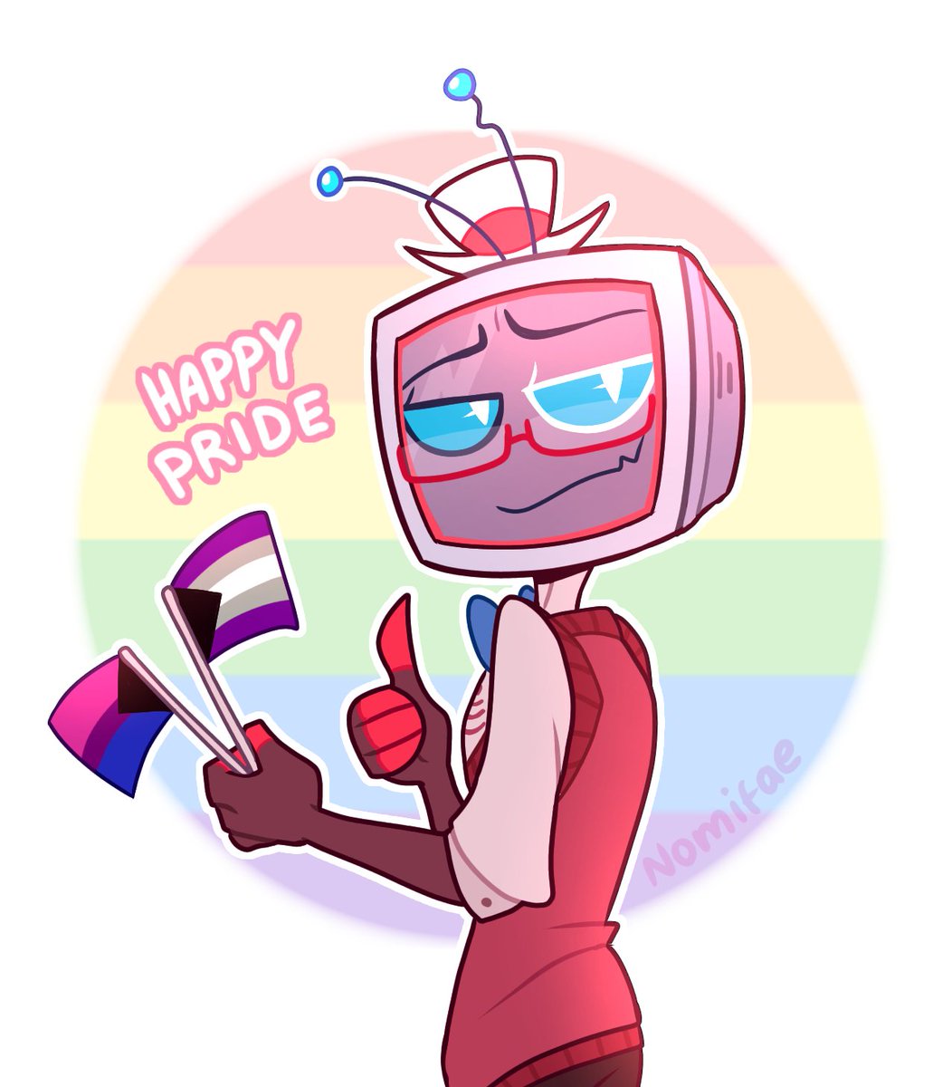 Nomifae_'s tweet photo. My 2p Vox is Demibiromantic Demigreysexual ❤️🏳️‍🌈
#HazbineHotelVox #2pVox #HazbinHotelFanart https://t.co/WkGjVxjl9t