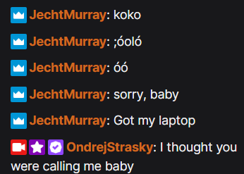 JechtMurray's tweet photo. My one-year old managed to start comically mashing my keys and @OndrejStrasky thought I was giving him the Austin Powers treatment 🤓 https://t.co/gTp1a3qxBQ