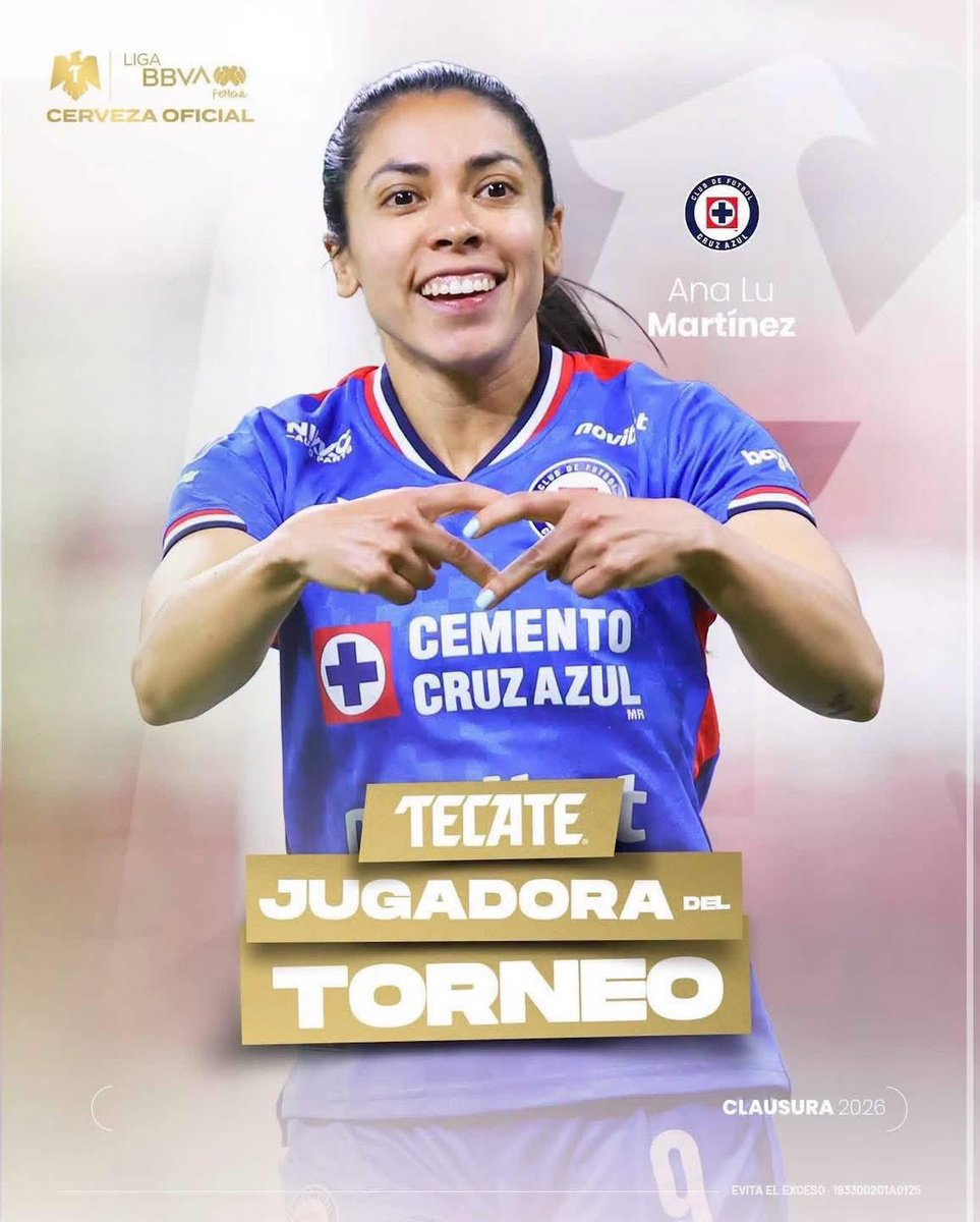 Cotif's tweet photo. ✨ En el 𝗖𝗢𝗧𝗜𝗙 ya demostró su calidad.

🏆 Hoy, 𝘼𝙣𝙖 𝙇𝙪𝙘𝙞́𝙖 𝙈𝙖𝙧𝙩𝙞́𝙣𝙚𝙯, que disputó el torneo en 2018, ha sido elegida 𝗠𝗲𝗷𝗼𝗿 𝗝𝘂𝗴𝗮𝗱𝗼𝗿𝗮 del Clausura 2026 de la Liga MX Femenil con Cruz Azul 💙.

📖 Otra historia de talento con sello 🩸 #GenCOTIF https://t.co/w1uKhp9ioY