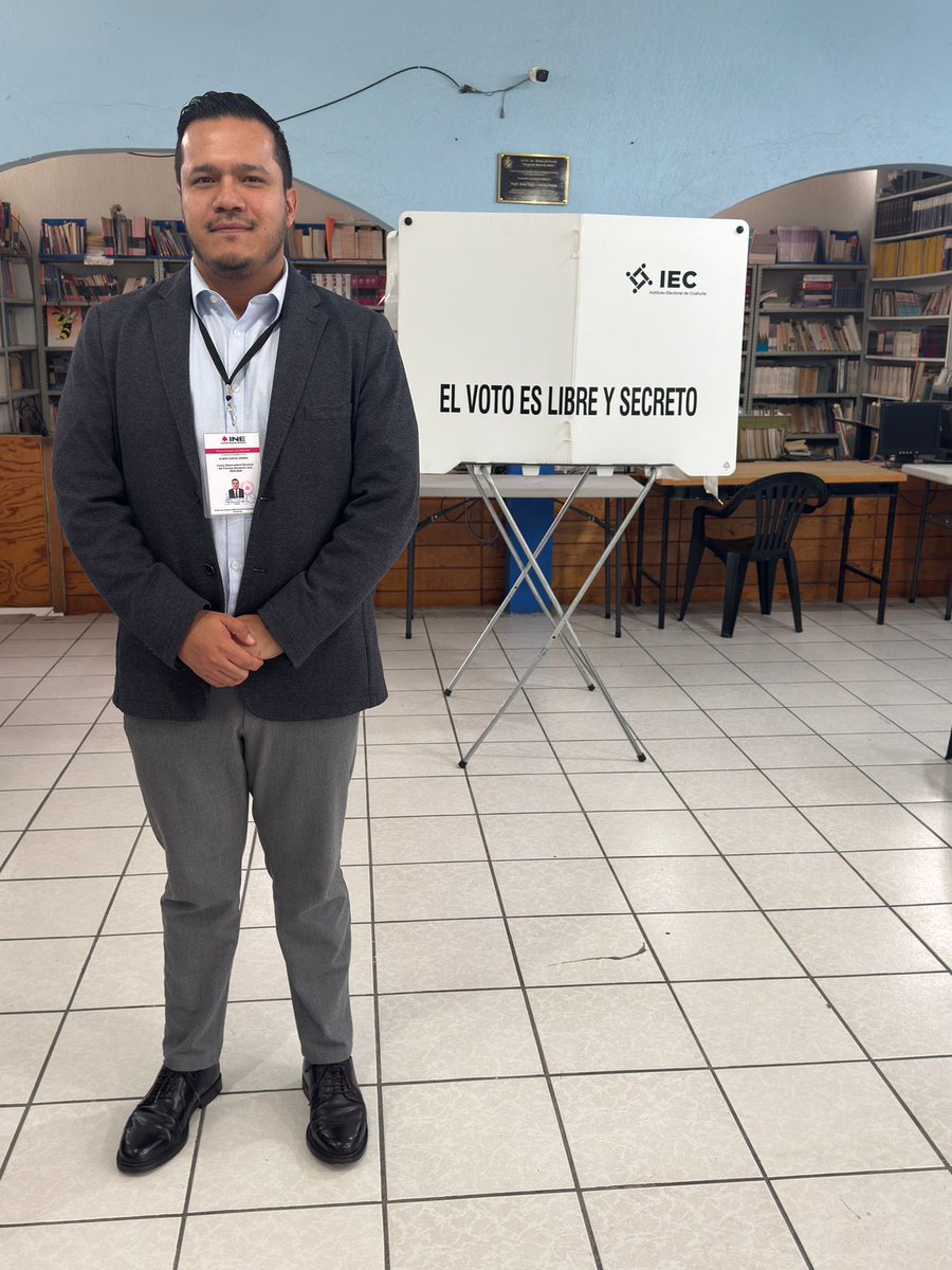 GandhiOlmos's tweet photo. 🗳️ ¡Hoy se vota en Coahuila!

✨ Con entusiasmo acompaño este ejercicio democrático como Observador Electoral.

¡La decisión está en tu voto! 📢

#EleccionesCoahuila2026 https://t.co/YMEtQ8cQ11