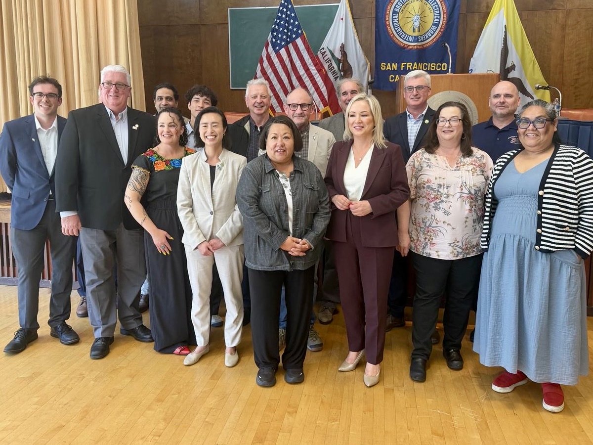 moneillsf's tweet photo. I have spent the last few days in the United States meeting political and business leaders, trade unions, and the Irish diaspora.

It was an invaluable opportunity to showcase the very best of our people and island, and to make the case for greater investment, creating more well-paid jobs and building a better future for people at home.

The historic change unfolding in Ireland was front and centre of conversations.

With more and more people at home looking to a future beyond the Union, there is growing interest in what comes next.

There is a new chapter being written.

A future where all our people take control of their own affairs and destiny, and together shape a united Ireland that betters the lives of everyone who calls this island home.