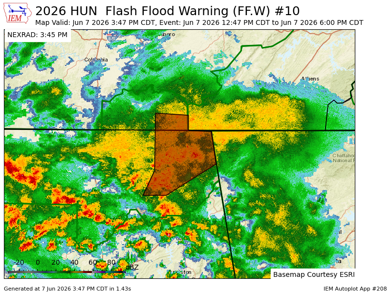 ALRadarCenter's tweet photo. HUN extends time of Flash Flood Warning [flash flood: observed] for DeKalb, Jackson, Marshall [AL] and Franklin [TN] till Jun 7, 6:00 PM CDT https://t.co/X7G6ovn8Ru https://t.co/Ged74rhYwx