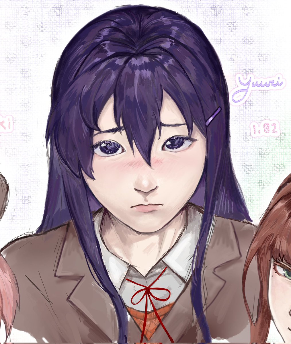 loveyjovie's tweet photo. ok i finished and hes first, boy yuri 👍 #ddlc https://t.co/kJq8KqISdG