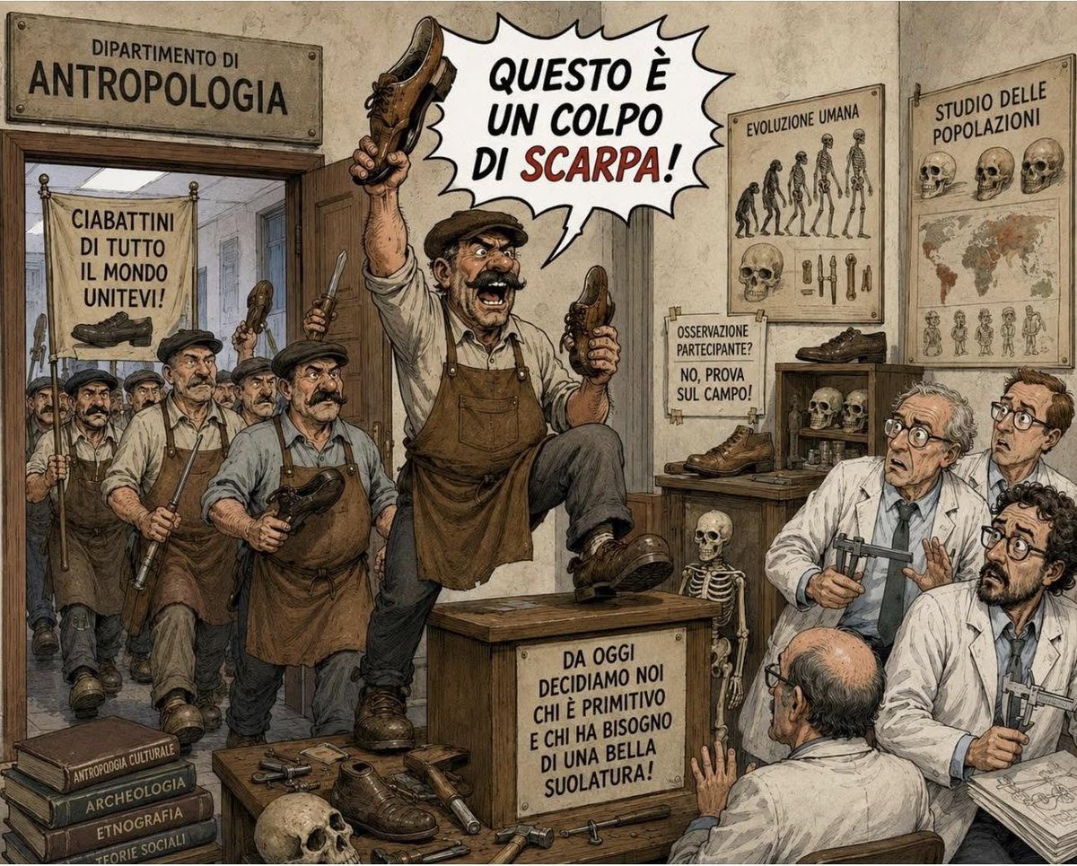 Prof_FMGalassi's tweet photo. Parafrasando Giorgio Gaber e Gian Piero Alloisio, "non temo il ciabattino in sé, ma il ciabattino in me". #garlasco #scienza #satira #humour https://t.co/gefVujAIiq