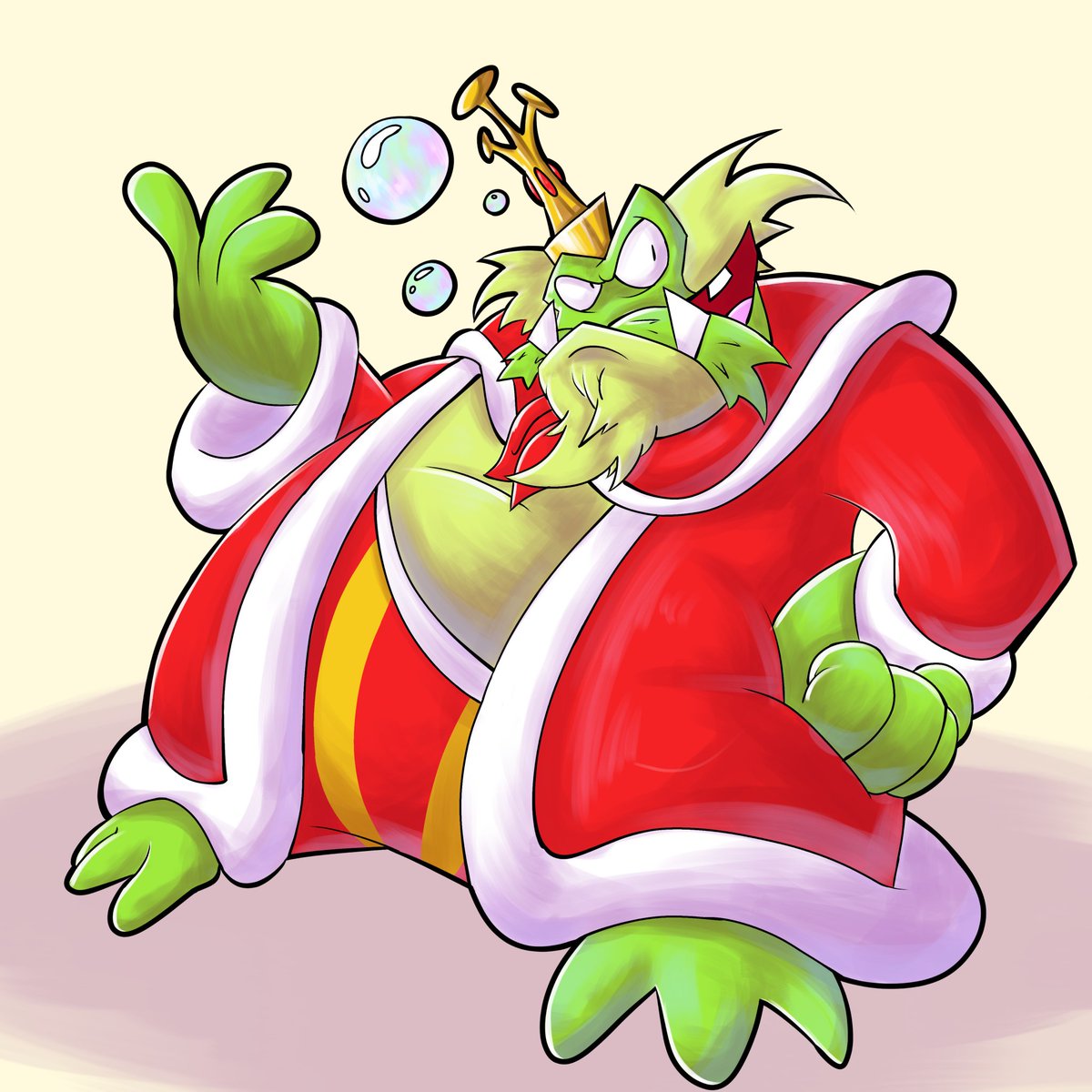 ViethThief's tweet photo. Smelly stinky frog king I did as part of an arttrade with @LimonSentido :3 https://t.co/SqIT28gk6K