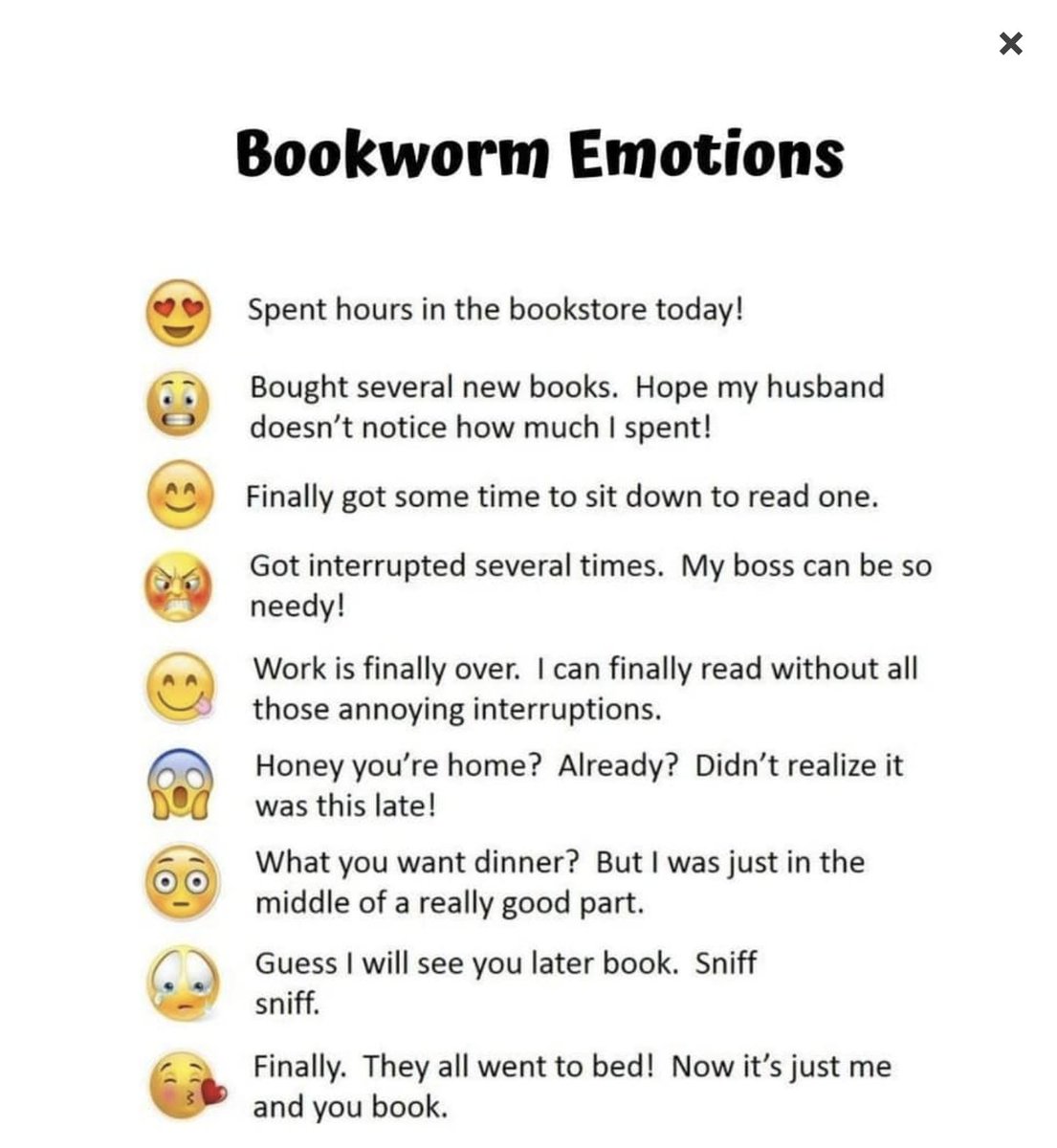 suzkelman's tweet photo. In the comments, use emojis from the list here that most resemble your reading habits. Mine would be 😊😋😊 😋😊 😋😊 😋 https://t.co/qklOm6NT8k