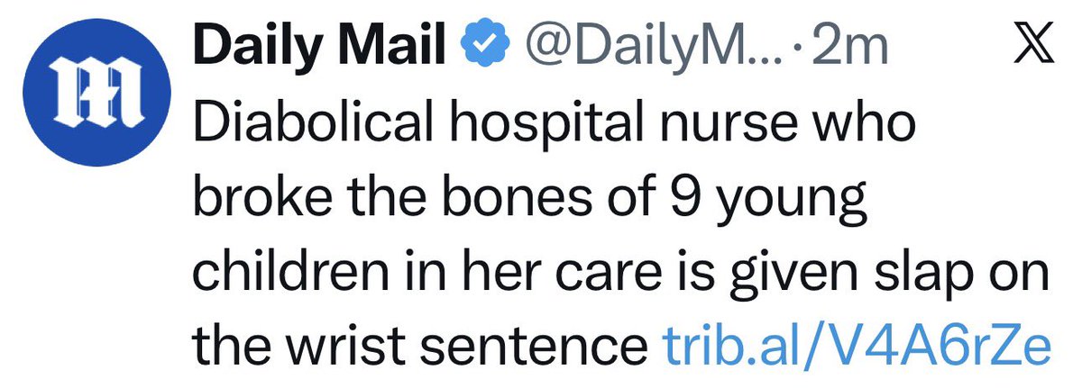 RachelTrue's tweet photo. ‘American justice system fails again as racist anglo nurse who broke the bones of 9 Black babies uses her white card to avoid serous jail time for her horrific crimes’ 

*Fixed it for you because words matter https://t.co/y0X6hi7p9m