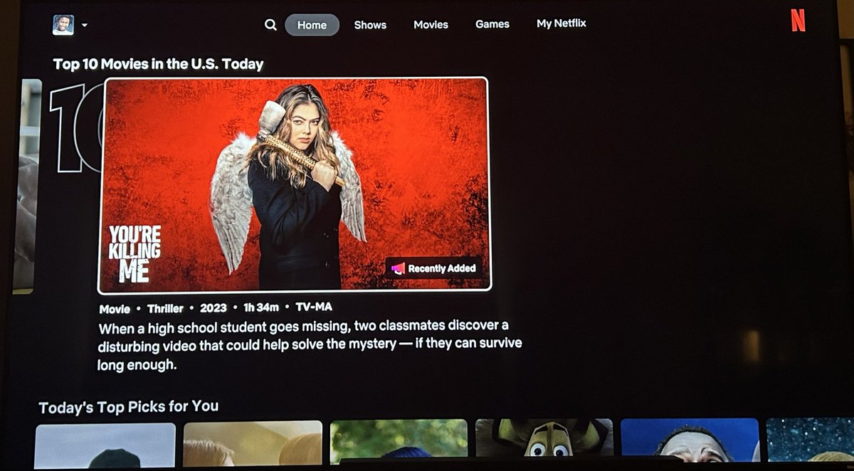 bah618's tweet photo. #10 movie in the US on Netflix today. 

And I’m in it. 

Idk if the little boy I once was with big dreams that felt intangible would even comprehend this much less understand that Netflix is no longer DVDs you get in the mail. 

Life is wild! 

Keep going. https://t.co/e7fqNSsA5e