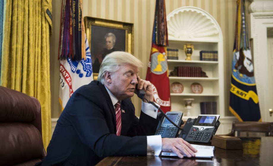 RT_com's tweet photo. Trump on the phone with Netanyahu RIGHT NOW https://t.co/kXpEoweO9O