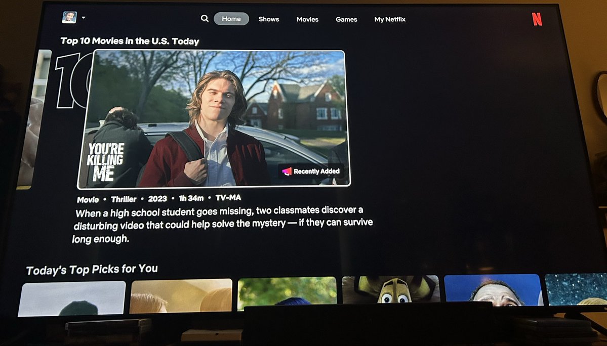 bah618's tweet photo. #10 movie in the US on Netflix today. 

And I’m in it. 

Idk if the little boy I once was with big dreams that felt intangible would even comprehend this much less understand that Netflix is no longer DVDs you get in the mail. 

Life is wild! 

Keep going. https://t.co/e7fqNSsA5e