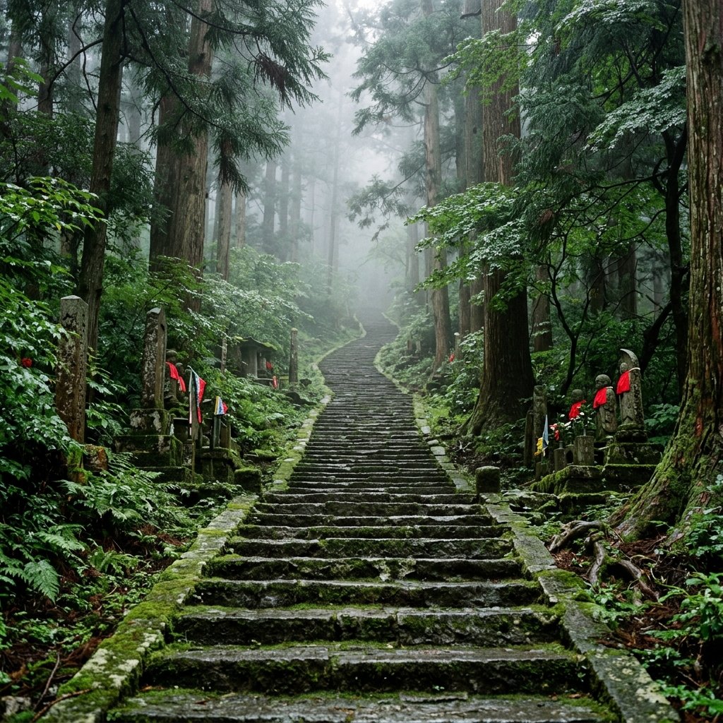 dfl_inc_jp's tweet photo. AI image generation
#Nano Banana 2 #masterpiece #realistic photo #landscape #Forest pilgrimage steps #steep perspective #fog layers #stone markers #emerald moss https://t.co/FJ8OC8LTV6