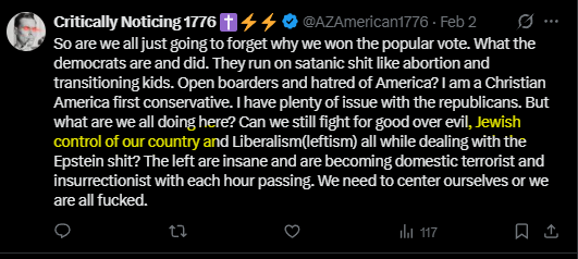 cranley_john's tweet photo. This actual neo nazi tried to call me out on abortion for "killing". Bro is so terrified of being "replaced". For anyone not paying attention, their great idea is to deport all the immigrants and force the remaining white population to give birth. Genius, right? 🤡 https://t.co/kevwATsbIU