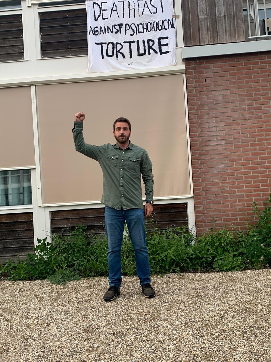 umutsenint's tweet photo. Barış Helvacı, who sought asylum in the Netherlands 2.5 years ago after facing multiple prosecutions in Turkey, has had his application rejected. Facing the threat of deportation, he began a hunger strike on June 4 in the camp where he is being held. https://t.co/81A9bsn624