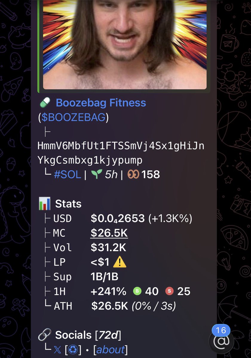 Solalmighty001's tweet photo. Watch your entry on $BOOZEBAG

CA>
HmmV6MbfUt1FTSSmVj4Sx1gHiJnYkgCsmbxg1kjypump https://t.co/q3i83HrcKj