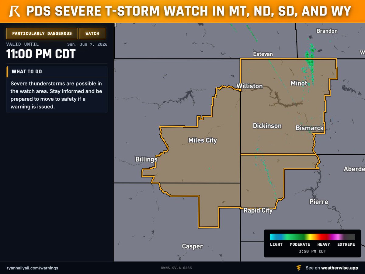This PDS Severe Thunderstorm Watch for eastern Montana means you need ...