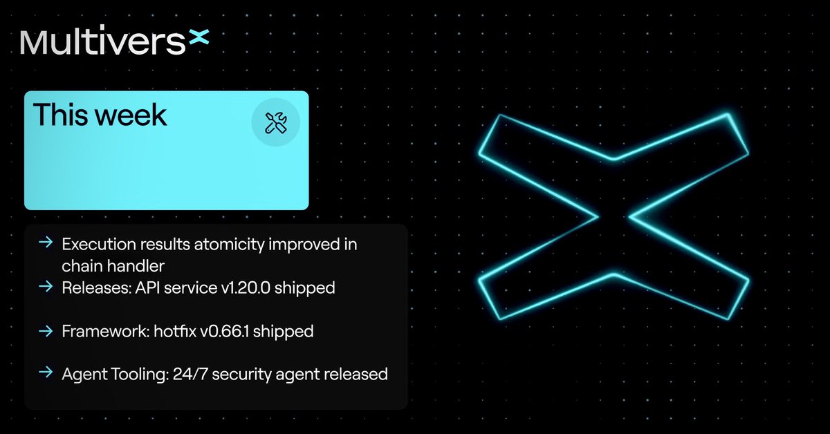 XBoboc's tweet photo. π οΈ @MultiversX This week, the main focus of #multiversxtech was on critical optimizations for the #Supernova upgrade, including post audit security hardening, governance test refactoring, and improvements to VM infrastructure and agent tools for the ecosystem. $EGLD π https://t.co/UjUDP88Dsr