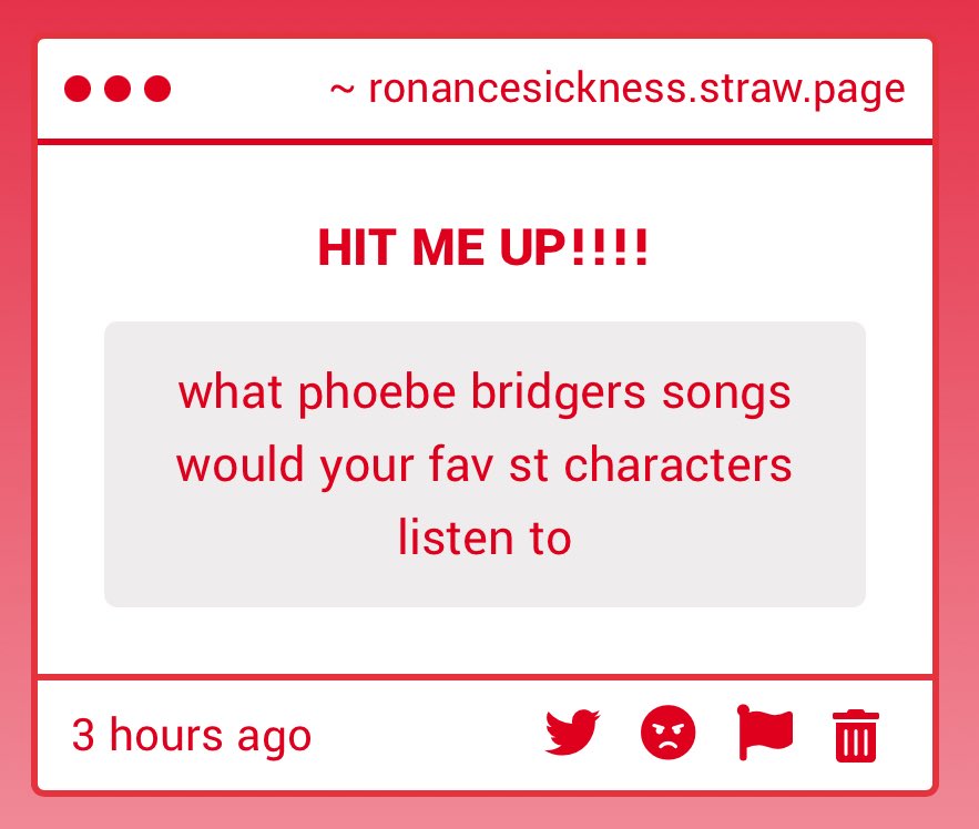ronancesickness's tweet photo. whoever asked this ily<3 
robin - demi moore, scott street, goodbye to love ☆ max - georgia, i know the end, steamroller ☆ jane - chinese satellite, motion sickness demo, sidelines ☆ nancy - killer, moon song, halloween ☆ https://t.co/dUw9QIbMyY