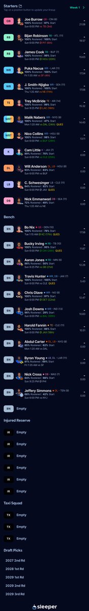 Robbie_Scorer's tweet photo. @TopDynastyTakes 8-team dynasty full ppr - 1 QB IDP… I know but I want you to say it https://t.co/1E3KiMd5Hb
